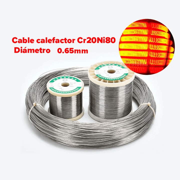 Resistencia De Alambre Nicromo Calibre 22AWG 0.65mm Cr20Ni80 1m - Tecneu