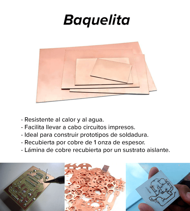 Baquelita 10x10 Cm 1 Cara Placa Fenolica Cobre Pcb - Tecneu