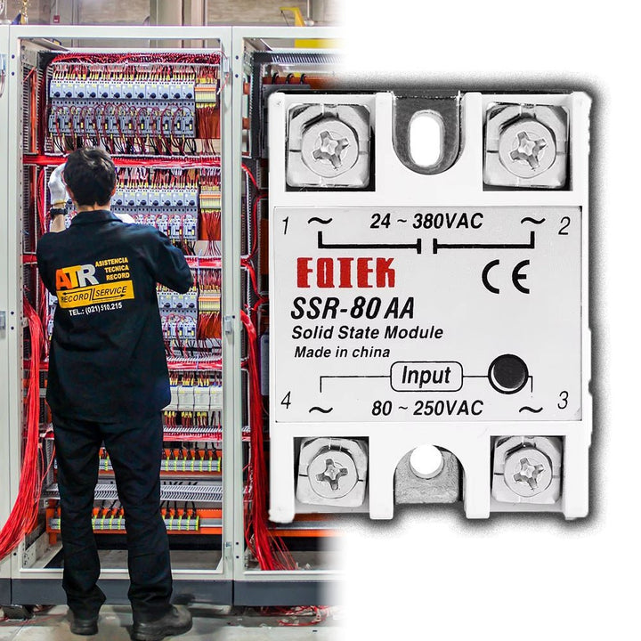 Relé de Estado Sólido SSR - 80 - AA - 80A 24 - 380V AC - Tecneu