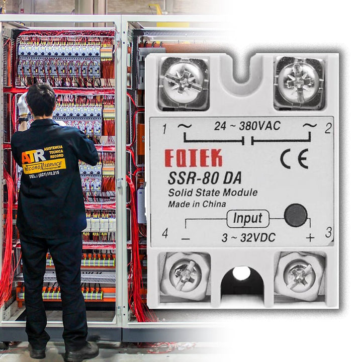 Relevador de Estado Sólido SSR - 80DA Relé 80A VDC - VAC 24 - 380v - Tecneu