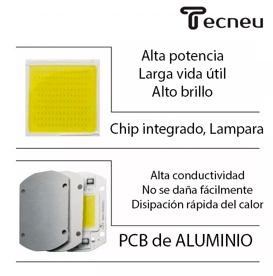 Chip Led Cob 50w Repuesto Blanco Frío Directo 110v Smart - Tecneu