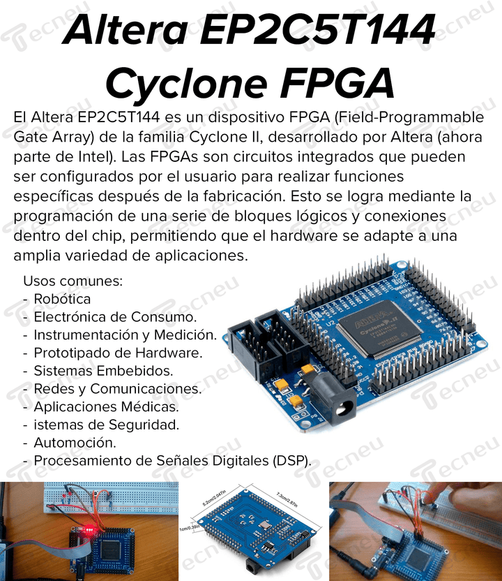 Tarjeta De Desarrollo Altera Fpga Cyclone Ep2c5t144 - Tecneu