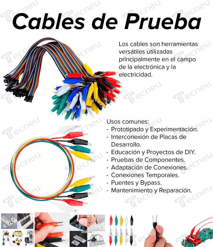 Tira Con 10 Cables Caiman A Dupont 30cm Cable Hembra O Macho - Tecneu