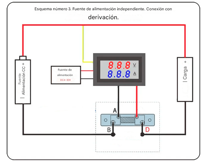 Voltímetro Amperímetro 100v 100a Digital + Derivador Shunt - Tecneu