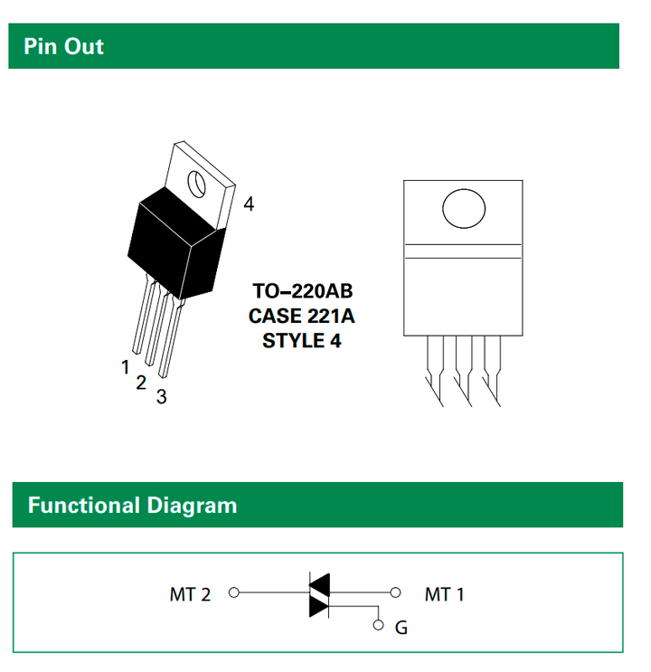 BTA08 - 600B TRIAC 600V 8A TO - 220 - Tecneu