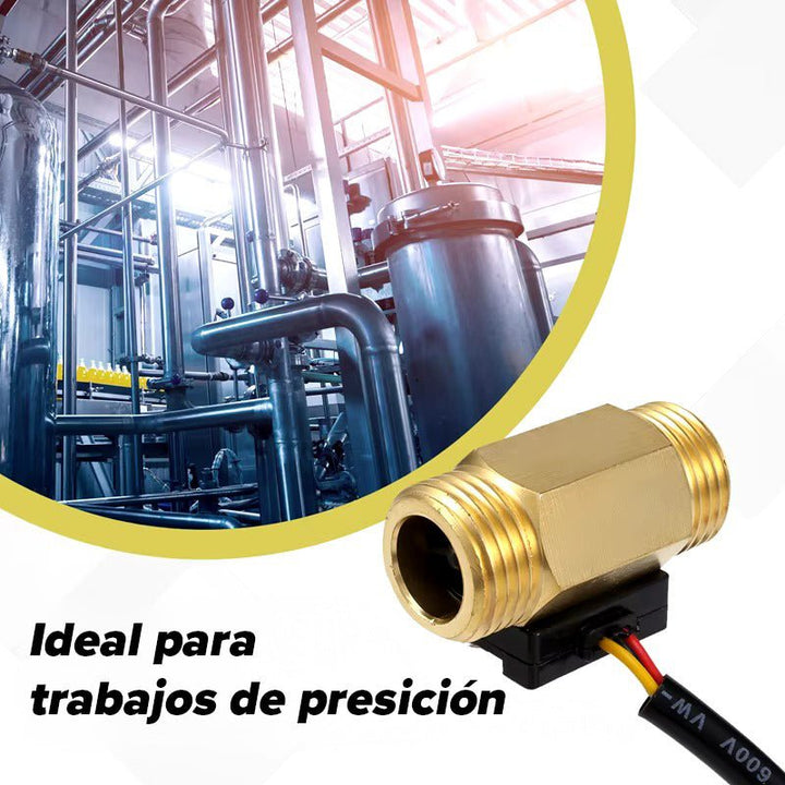 Sensor de Flujo de Agua de Turbina YF - B1 - Línea de Latón - Tecneu