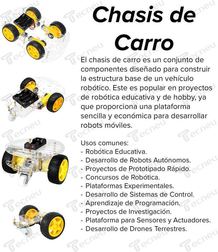 Kit Carro Robot 4 Llantas Bluetooth Instructivo App Y Más ! - Tecneu