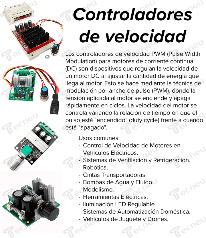 Control De Velocidad Motor Dc Driver Pwm 12 ~ 40v 10a - Tecneu