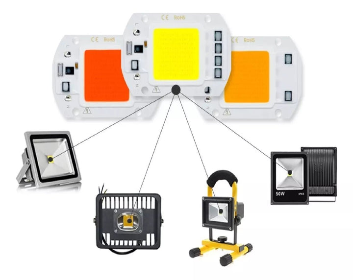 Chip Led Cob 50w Repuesto Blanco Frío Directo 110v Smart - Tecneu