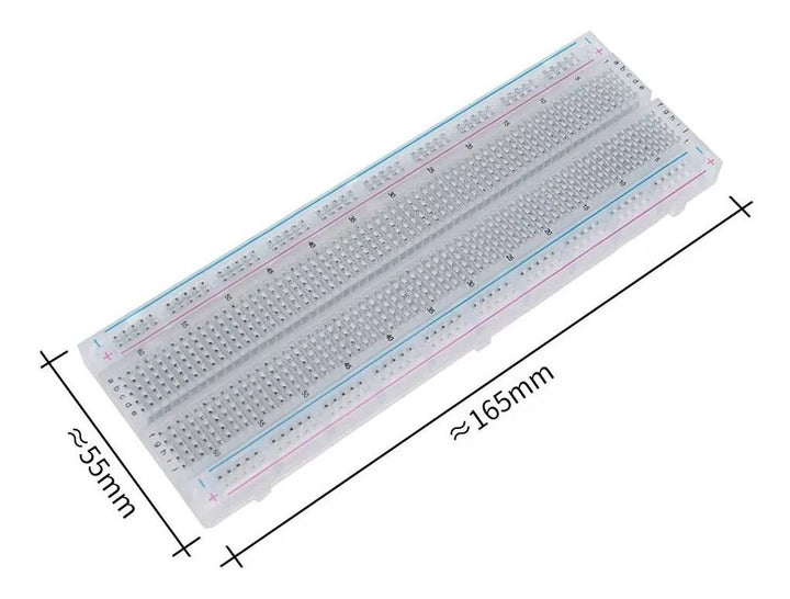 Protoboard Transparente 830 Puntos Mb - 102 Para Pruebas Pcb - Tecneu