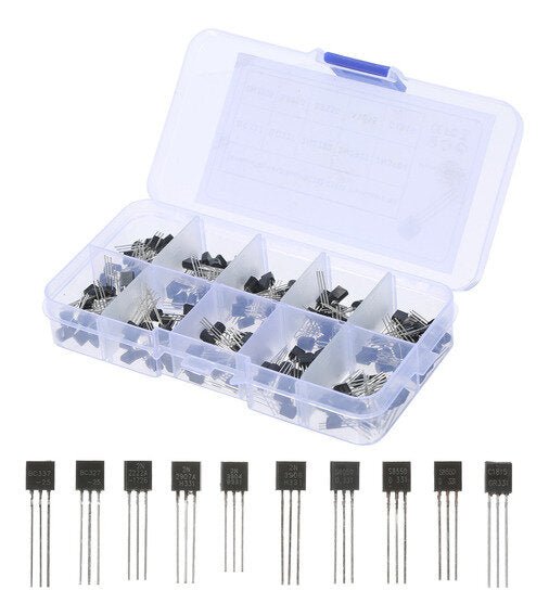 Kit 200 Transistores 10 Variantes Tipo To92 NPN PNP En Caja