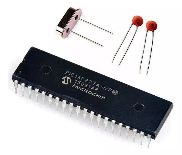 Pic16f877a Microcontrolador + Capacitor 22pf + Cristal - Tecneu