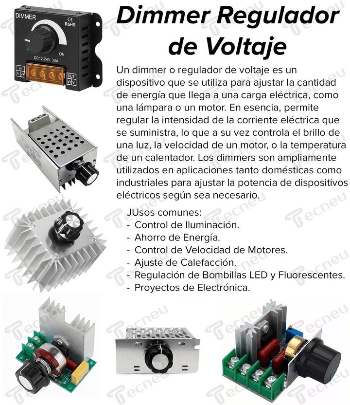 Led Dimmer 12v 24v 30a - Tecneu