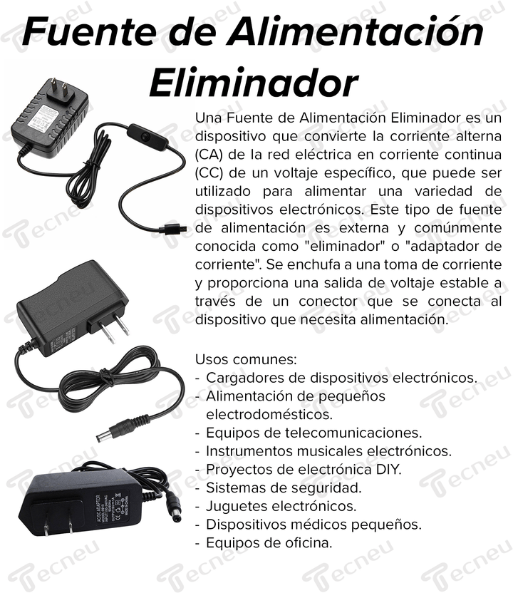 Kit Fuente Para Protoboard Mb102 + Eliminador + Protoboard - Tecneu