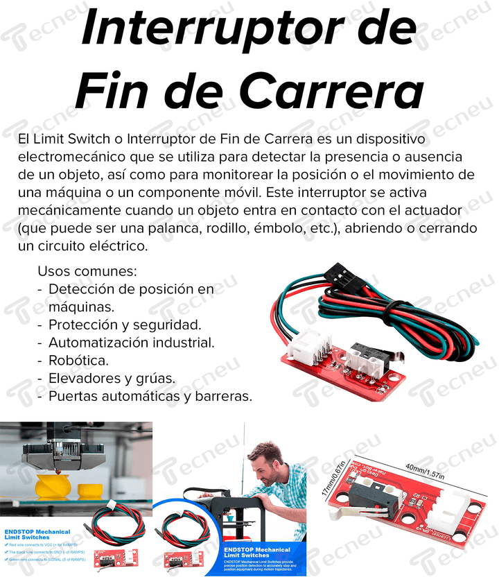 Limit Switch Interruptor Fin De Carrera - Tecneu