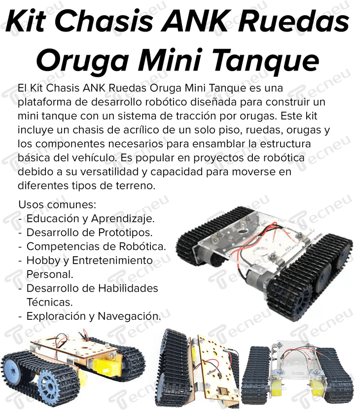 Carro Robot Chasis De Tanque Llantas Oruga Programable - Tecneu