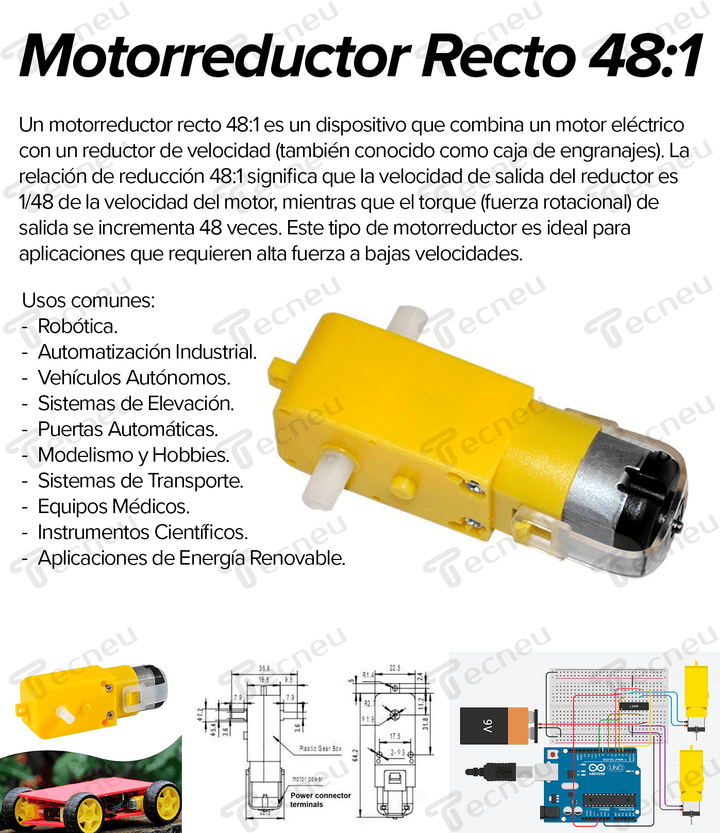 Motorreductor Recto 48:1 - Tecneu