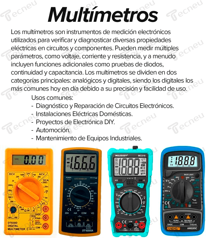 Multimetro Digital Profesional Nt Dt - 9205a Ac - dc - Tecneu