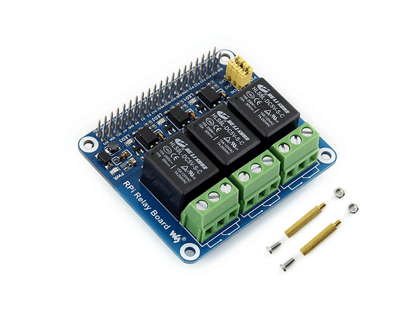 Shield Relevador de Potencia 10A 3 Canales para Raspberry Pi - Tecneu