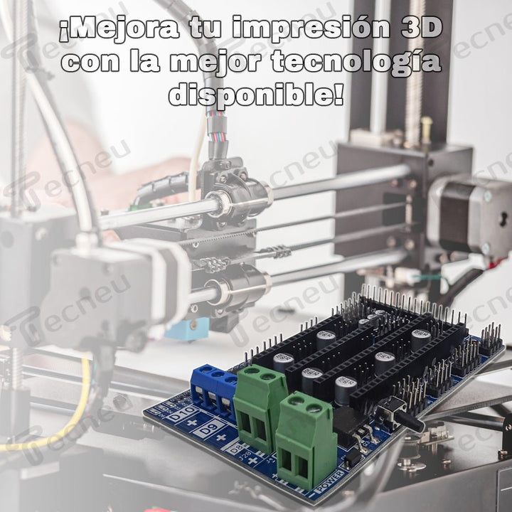 Tarjeta RAMPS 1.6 Shield para CNC e Impresoras 3D con Disipador de Calor - Tecneu