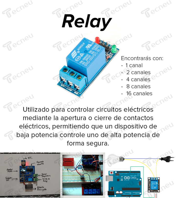 Modulo Relevadores Relay 1 Canal 12v - Tecneu