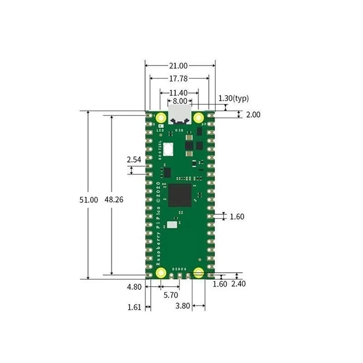 Raspberry Pi Pico Rp2040 Dual Core Arm Cortex M0 Tipo C Pines Soldados - Tecneu