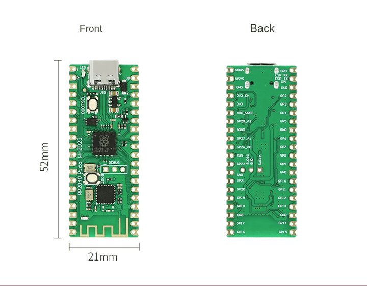 Raspberry Pi Pico W RP2040 WiFi y Bluetooth Conector Tipo C - Tecneu