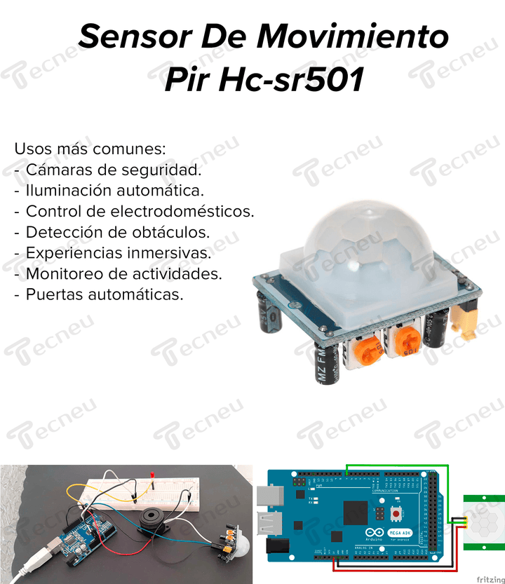 Sensor De Movimiento Pir Hc - sr501 - Tecneu