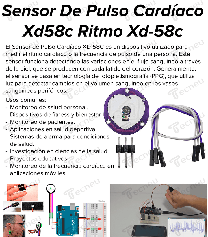 Sensor De Pulso Cardíaco Xd58c Ritmo Xd - 58c - Tecneu