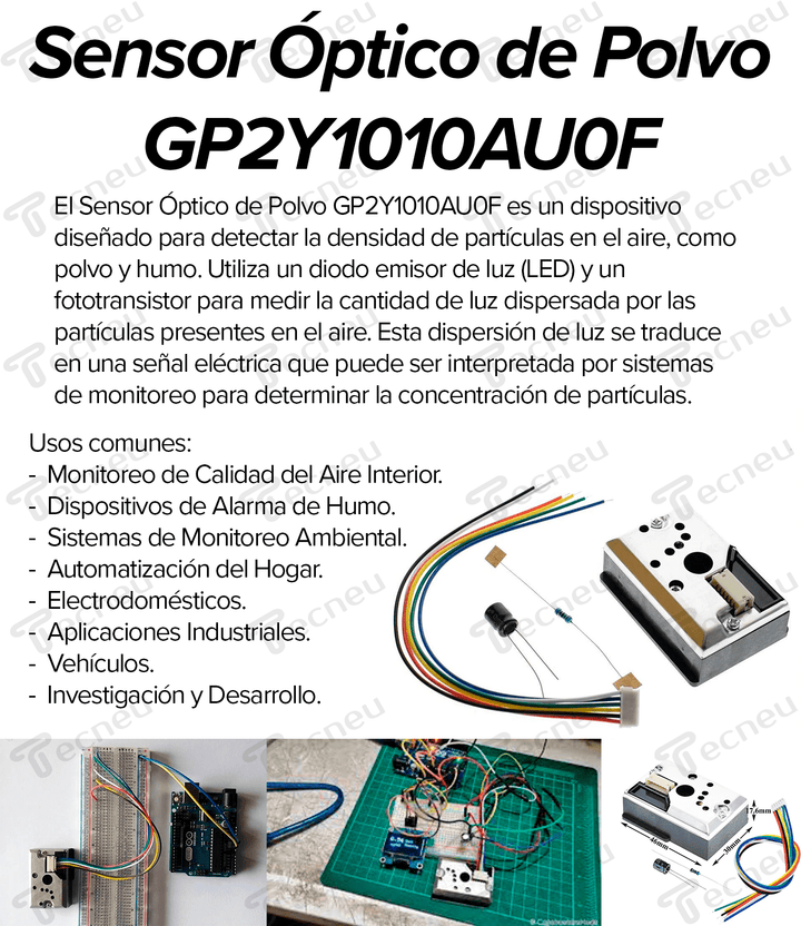 Sensor Optico De Polvo Gp2y1010au0f - Tecneu