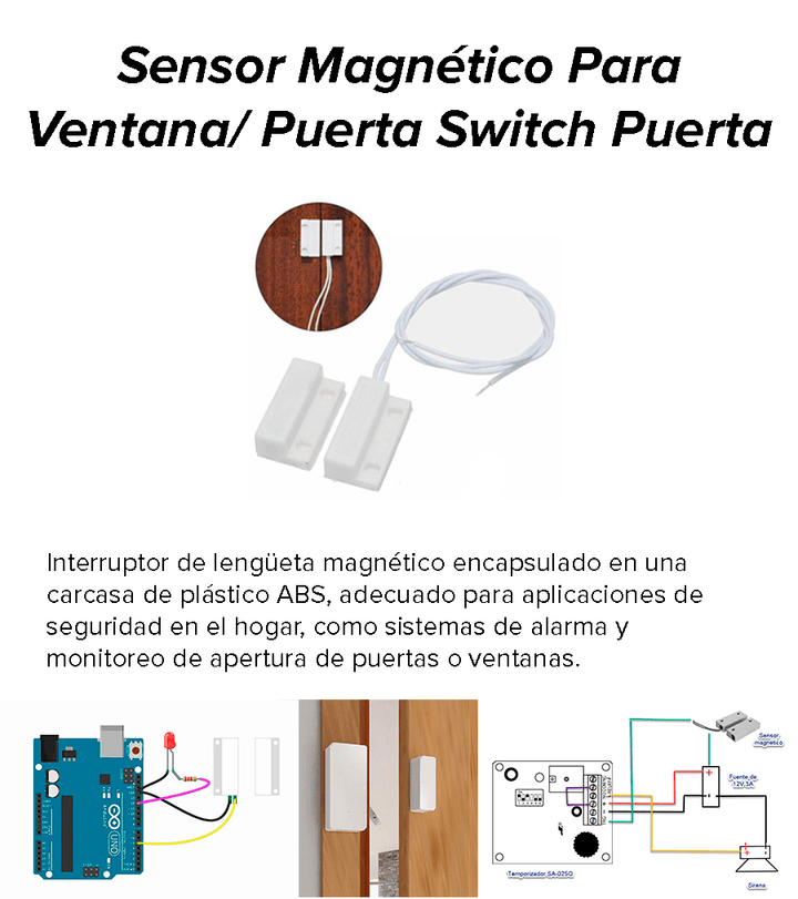 Sensor Magnético Para Ventana/ Puerta Switch Puerta - Tecneu