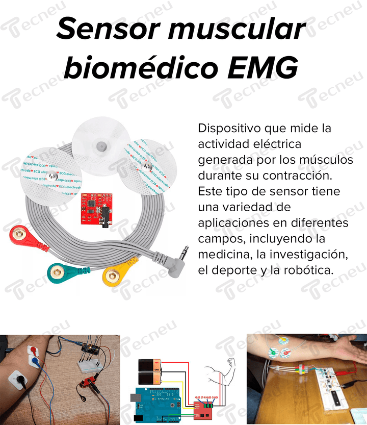 Sensor Muscular Biomédico Emg Electrónica - Tecneu