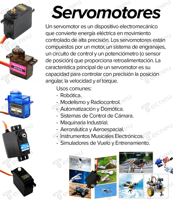 Micro Servomotor Mg90s Tower Pro Engranes Metálicos - Tecneu