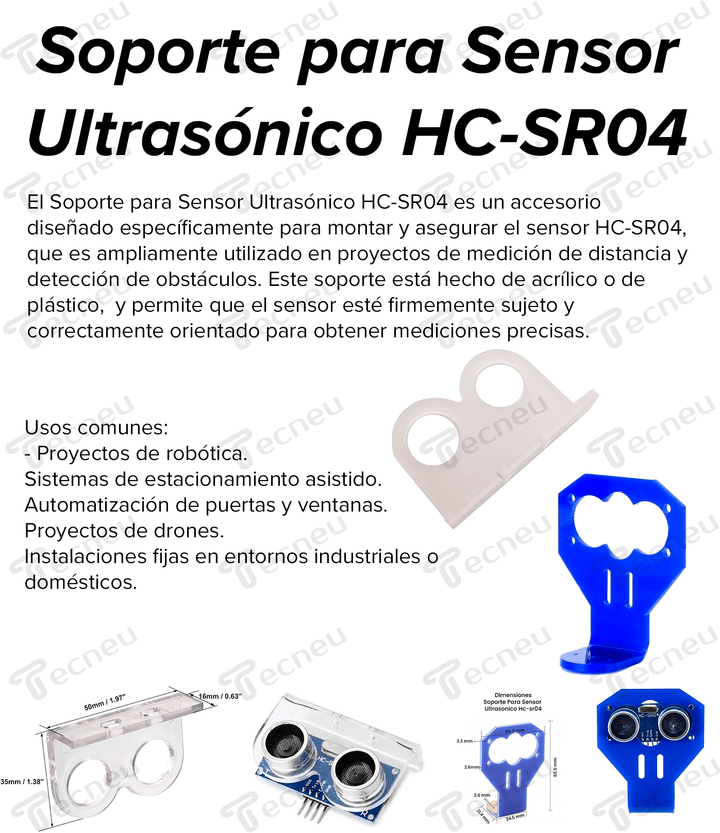 Soporte Para Sensor Ultrasonico Hc - sr04 - Tecneu