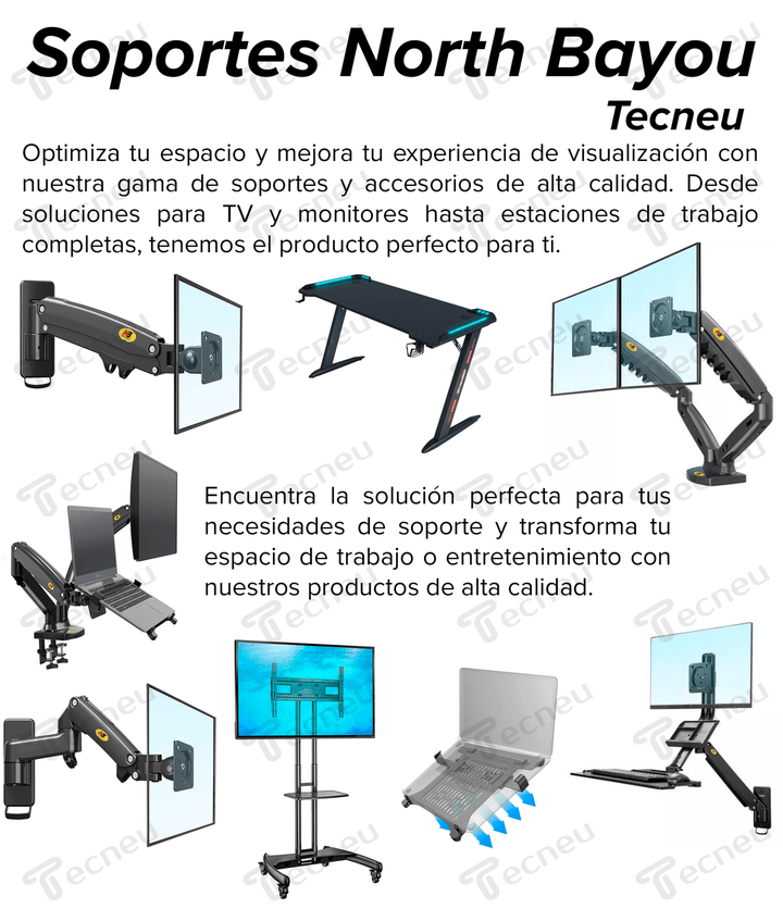 Soporte De Escritorio Para Monitor Doble F160 17" A 27" F160 Flex - Tecneu