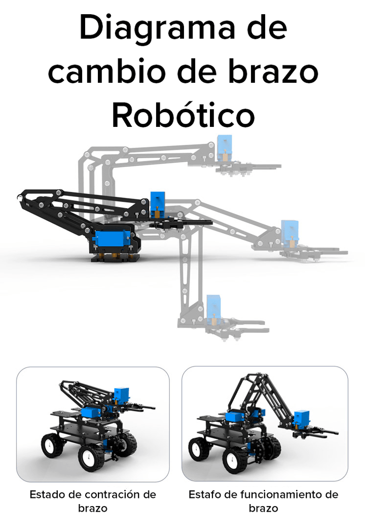 Carro Robot Arduino Programable Omnidireccional Con Brazo y Llantas De Repuesto N20 - Tecneu