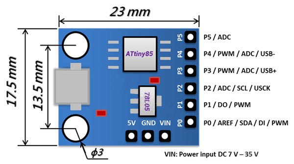 Tarjeta De Desarrollo Attiny85 Digispark Microusb Arduino - Tecneu
