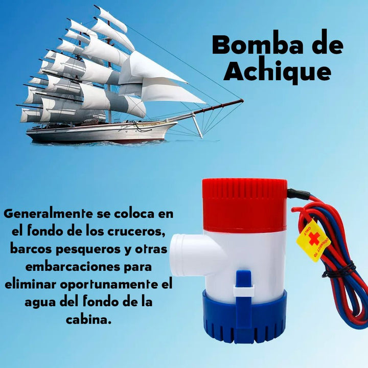 Bomba Eléctrica De Agua 12v Sumergible Centrífuga 750GPH Achique Marina - Tecneu