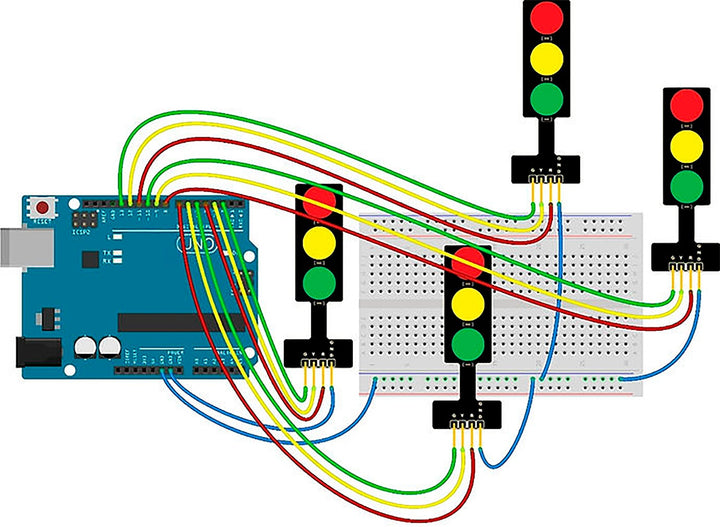 Módulo de Semaforo de Trafico LED 8mm Cátodo Común - Tecneu