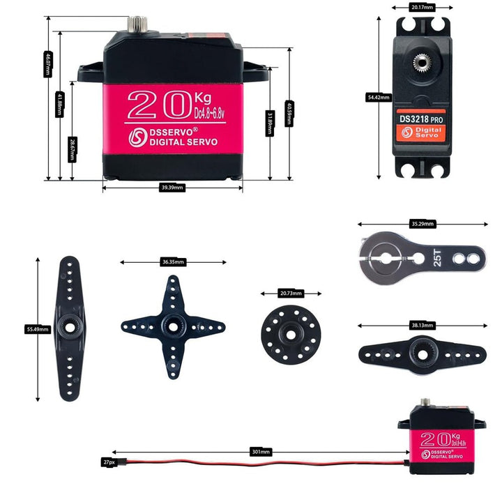 Servo Ds3218 360° - Control Digital De Rotación Radiocontrol - Tecneu