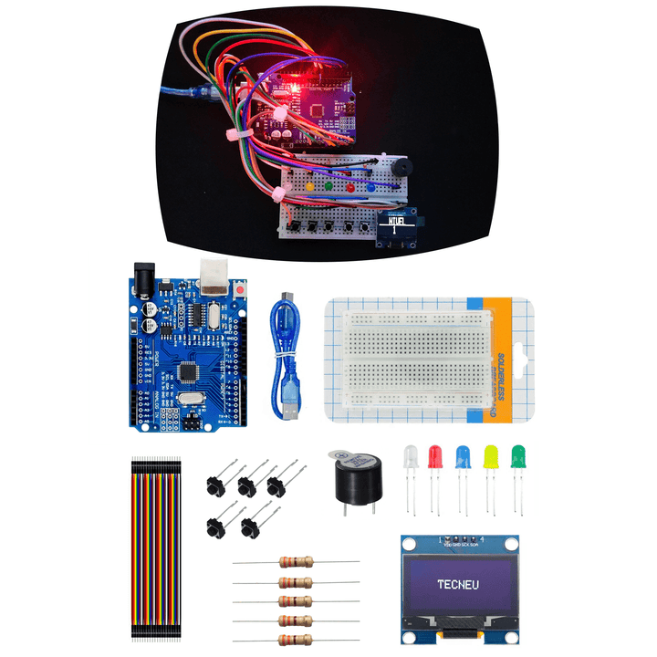 Kit Electrónica Principiante Arduino Juego Refuerzo Memoria - Tecneu