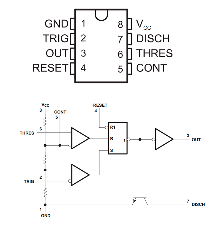 Temporizador NE555 IC DIP - 8 - Tecneu