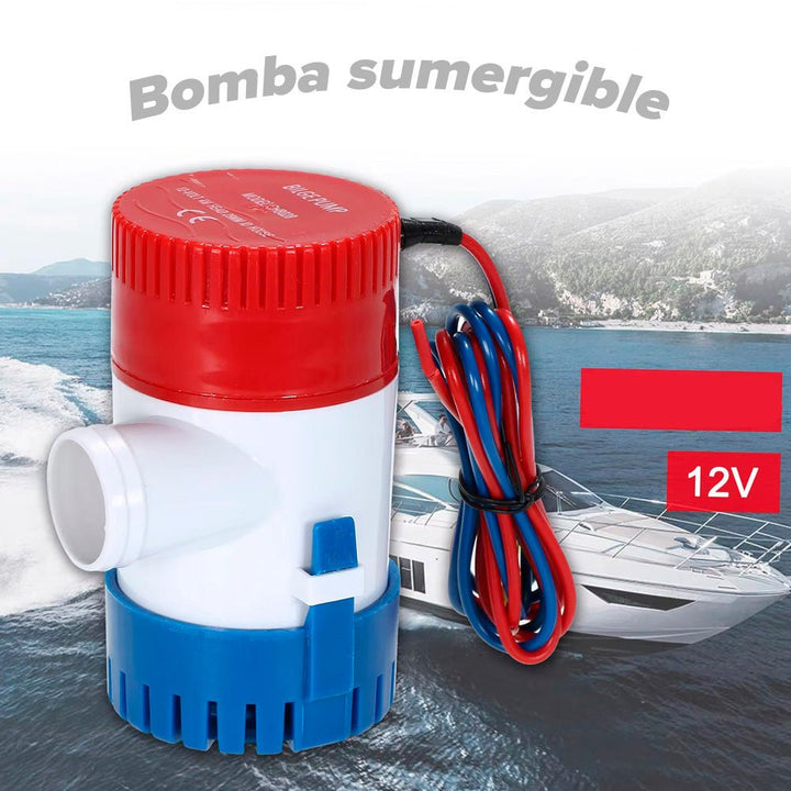 Bomba Eléctrica De Agua 12v Sumergible Centrífuga 750GPH Achique Marina - Tecneu