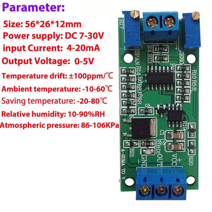 Convertidor Transmisor Voltaje a Corriente 0 ~ 5v A 4 ~ 20ma - Tecneu